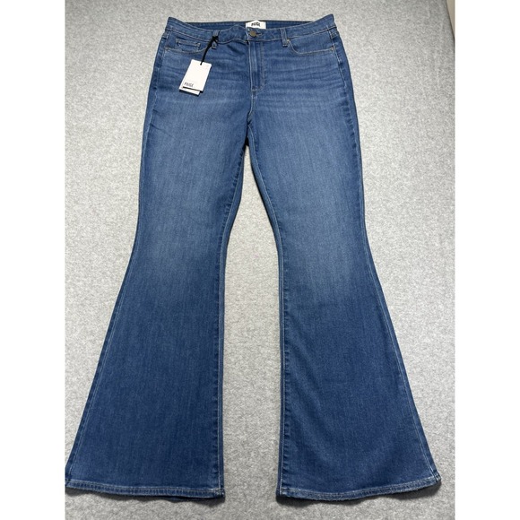 PAIGE Denim - Paige High Rise Bell Canyon Flare Jeans Size33 Women's Light Blue Stretch NWT